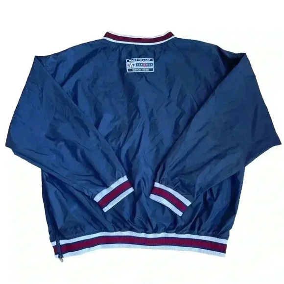 Vintage JERZEES Jacket Mens 2XL Navy Blue Pullover Coach Varsity Jacket 90s - Picture 2 of 10
